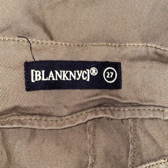 Blank NYC Size 27 Green Brown Button Fly Wide Leg Pants - Picture 2 of 12